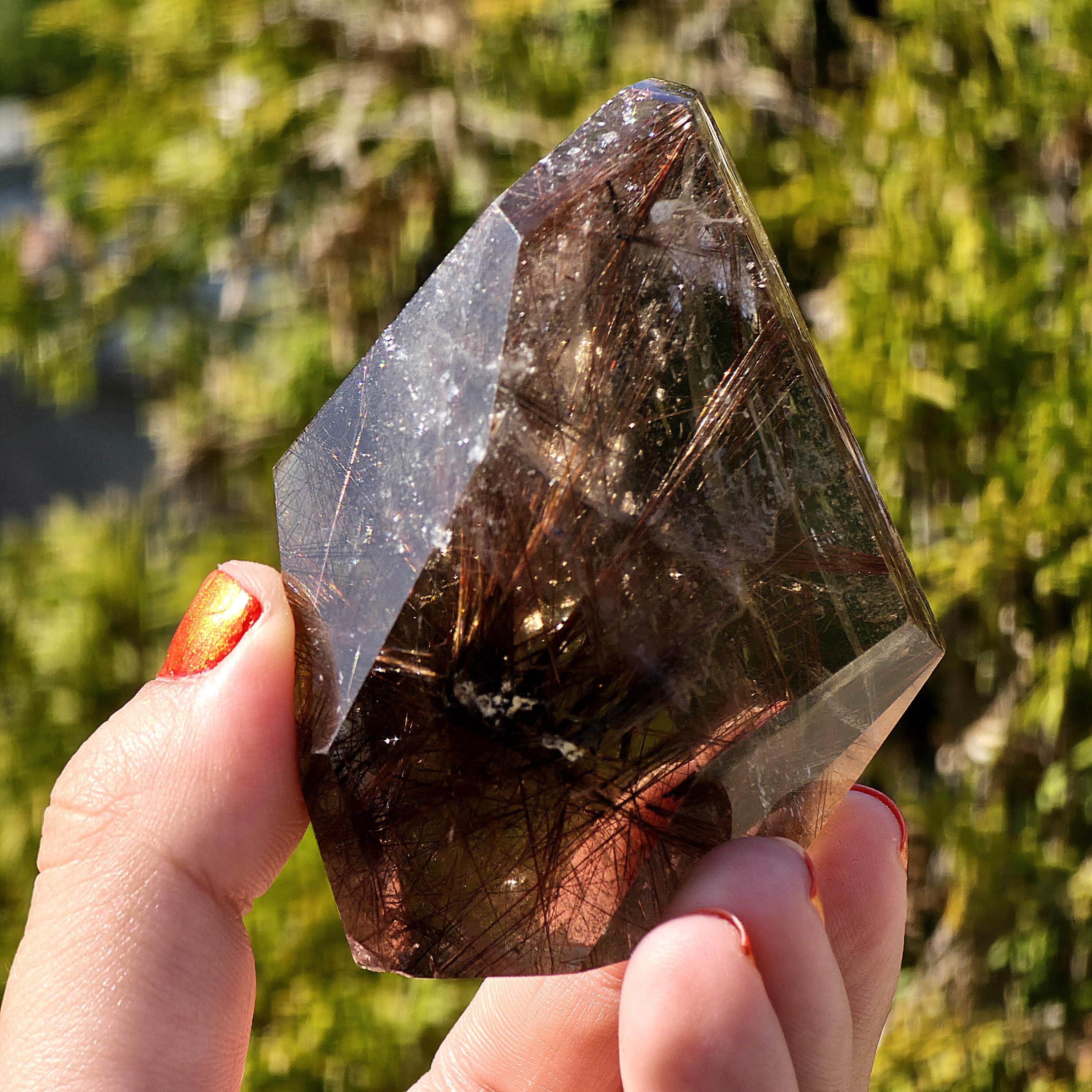 Copper Rutilated Quartz Freeform | Natural Rutile Quartz Crystal | Collector Mineral Display Decor
