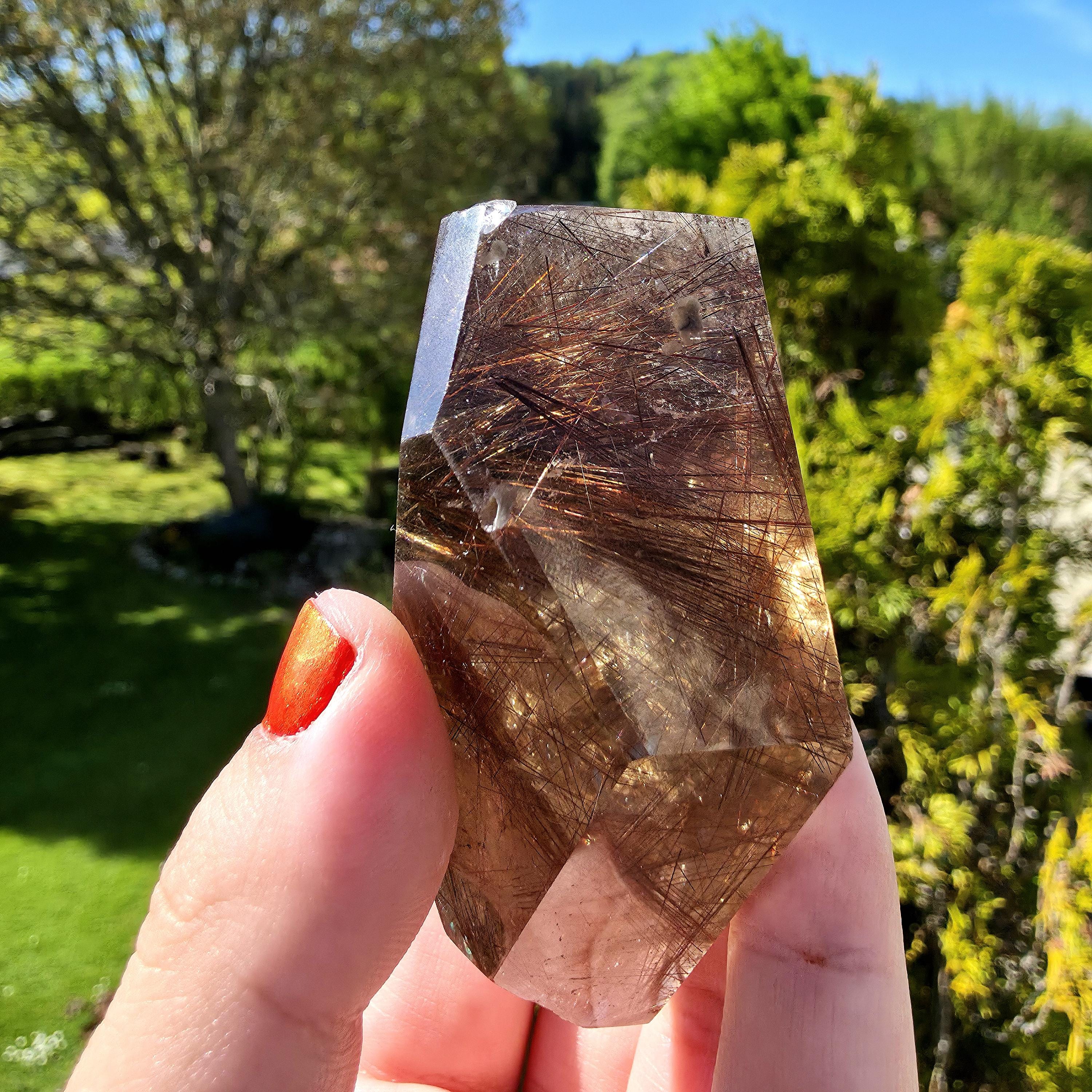 Copper Rutilated Quartz Freeform | Natural Rutile Quartz Crystal | Collector Mineral Display Decor