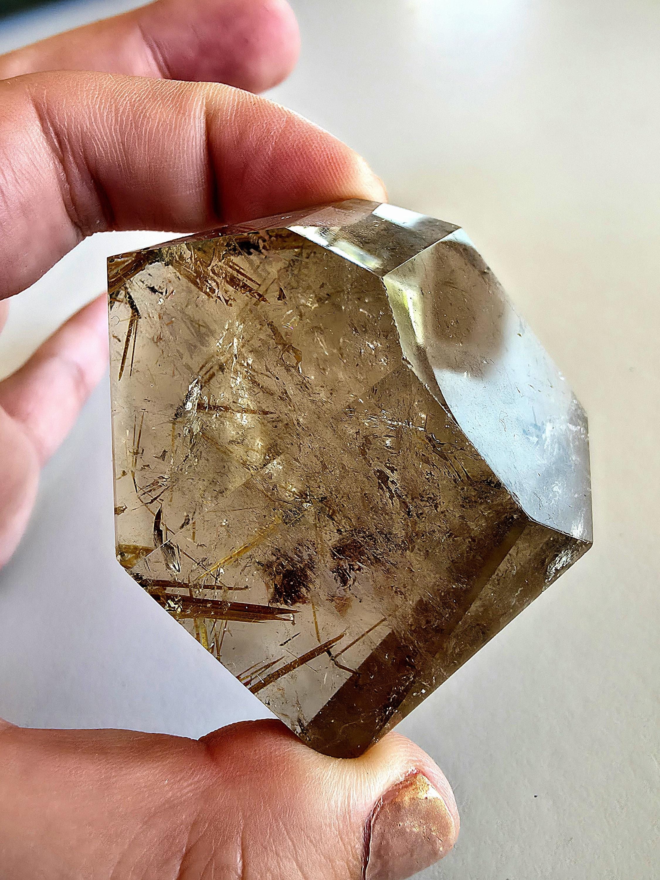 Golden Rutilated Quartz Freeform | Natural Rutile Quartz Crystal | Collector Display Mineral Decor