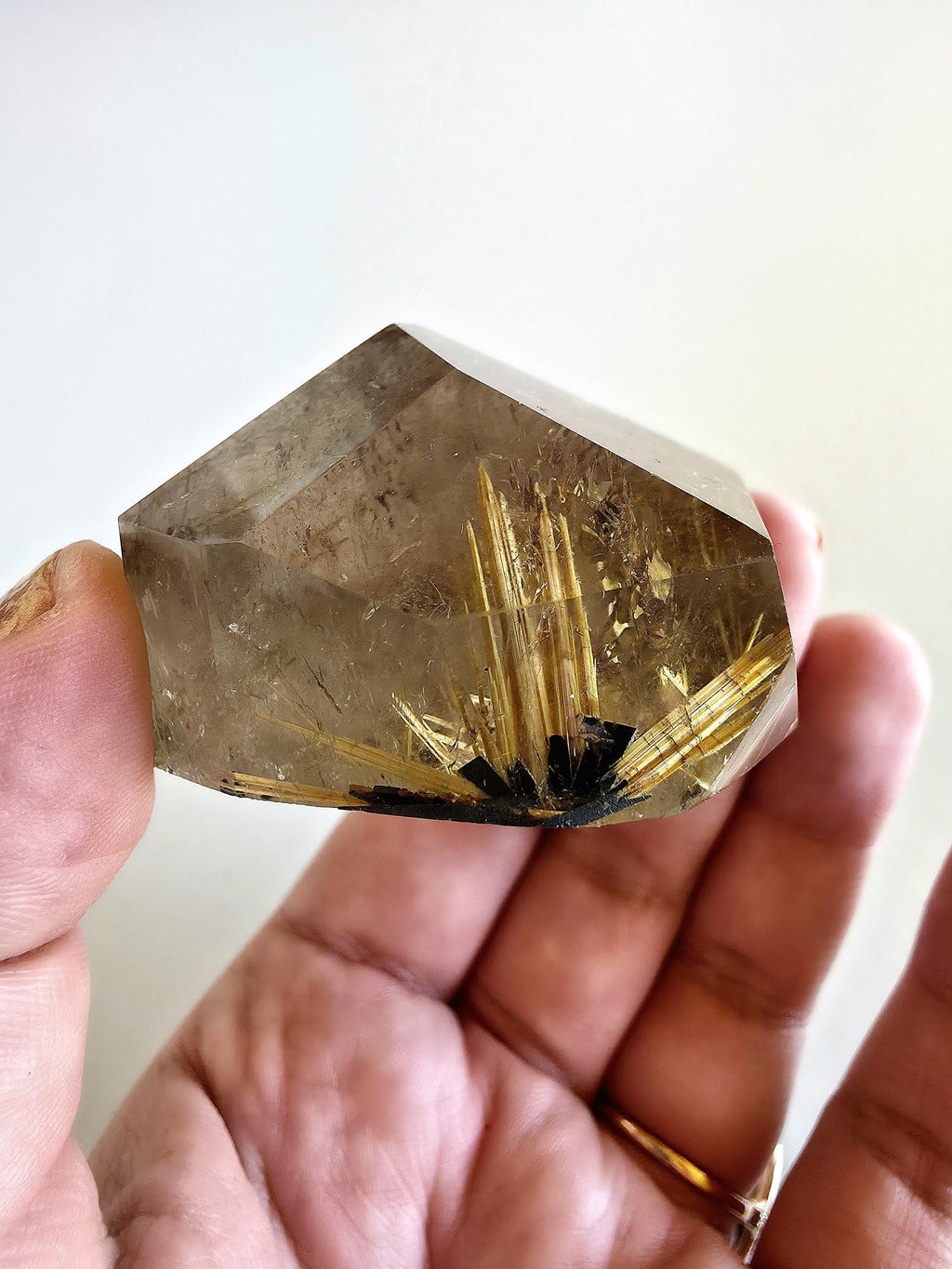 Golden Rutilated Quartz Freeform | Natural Rutile Quartz Crystal | Collector Display Mineral Decor