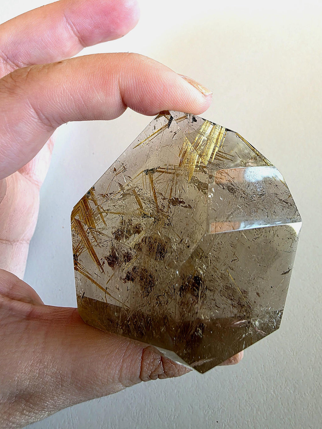 Golden Rutilated Quartz Freeform | Natural Rutile Quartz Crystal | Collector Display Mineral Decor