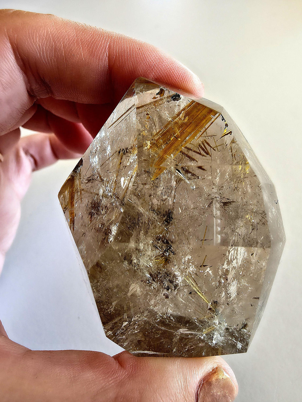 Golden Rutilated Quartz Freeform | Natural Rutile Quartz Crystal | Collector Display Mineral Decor