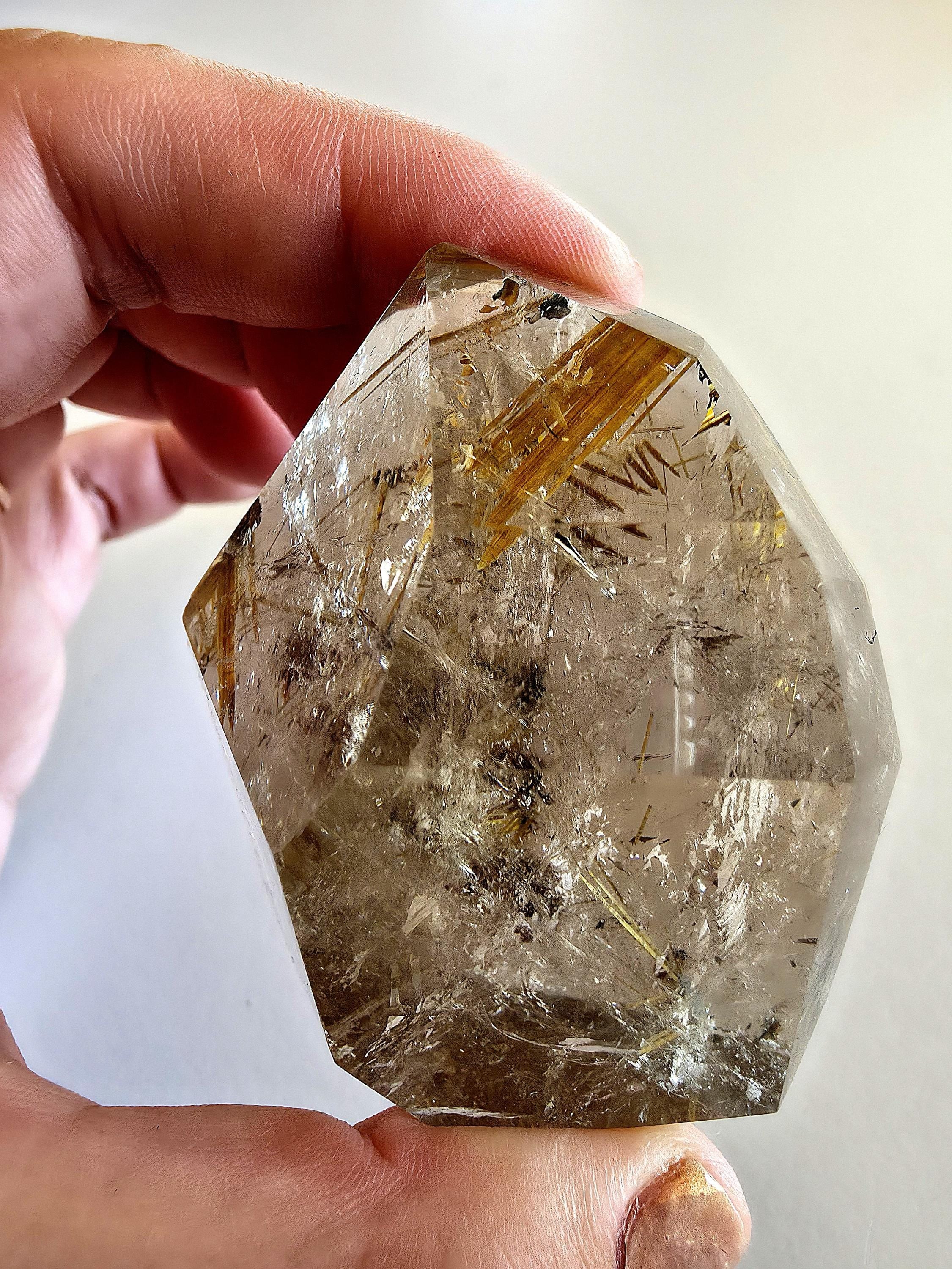 Golden Rutilated Quartz Freeform | Natural Rutile Quartz Crystal | Collector Display Mineral Decor
