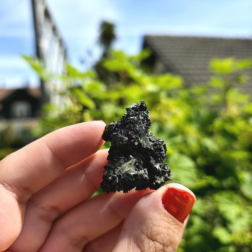 Epidote Specimen | Natural Green Crystal Cluster | Collector Mineral Display Decor