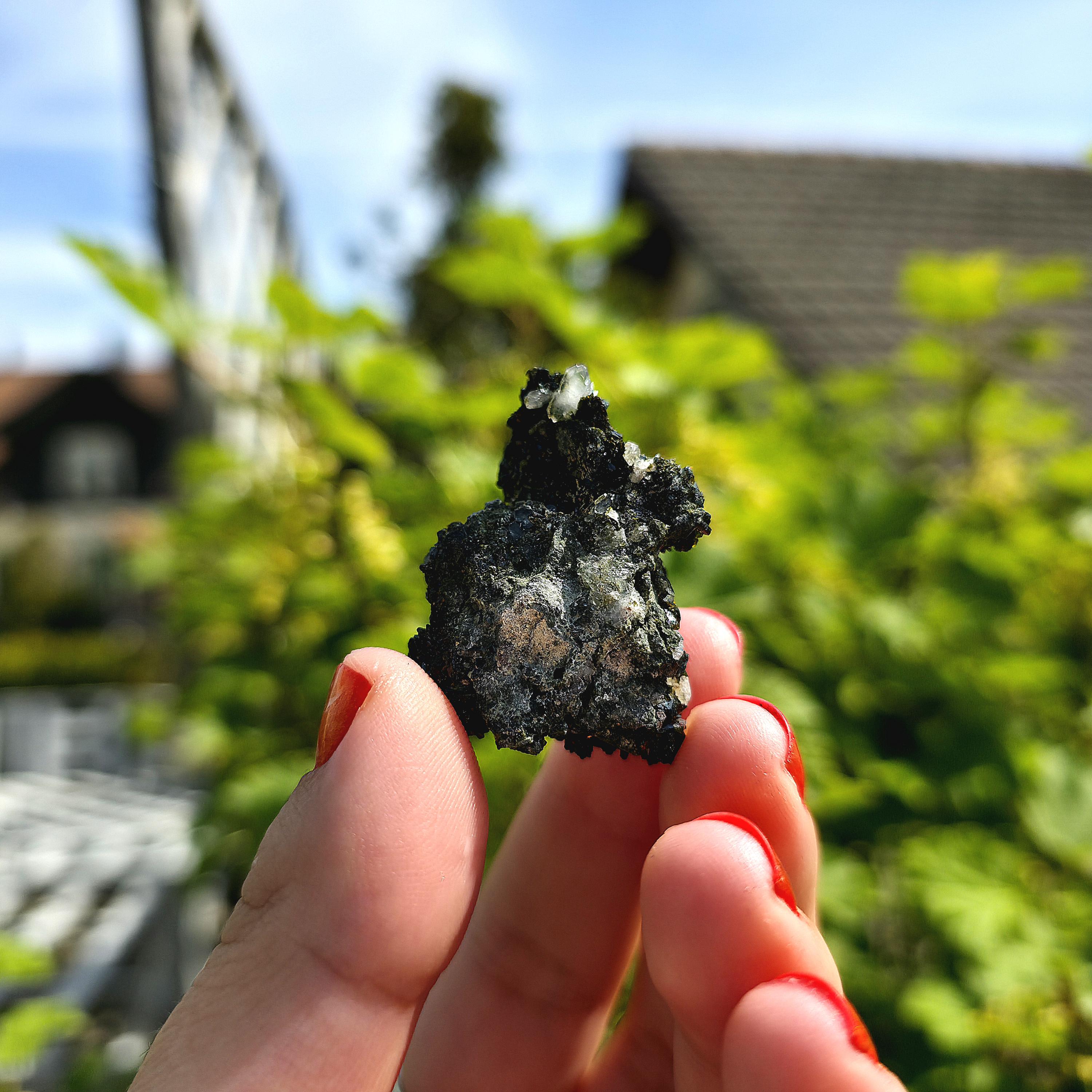 Epidote Specimen | Natural Green Crystal Cluster | Collector Mineral Display Decor