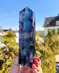 Blue Fluorite Tower | Polished Fluorite Point | Natural Blue Crystal Decor
