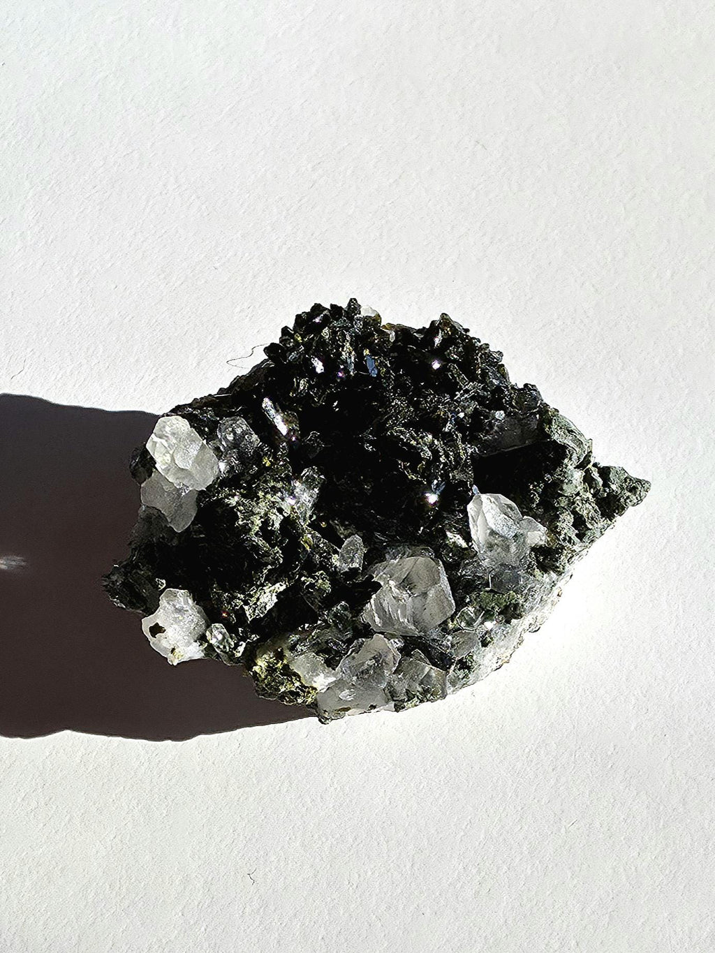 Epidote Specimen | Natural Green Crystal Cluster | Collector Mineral Display Decor