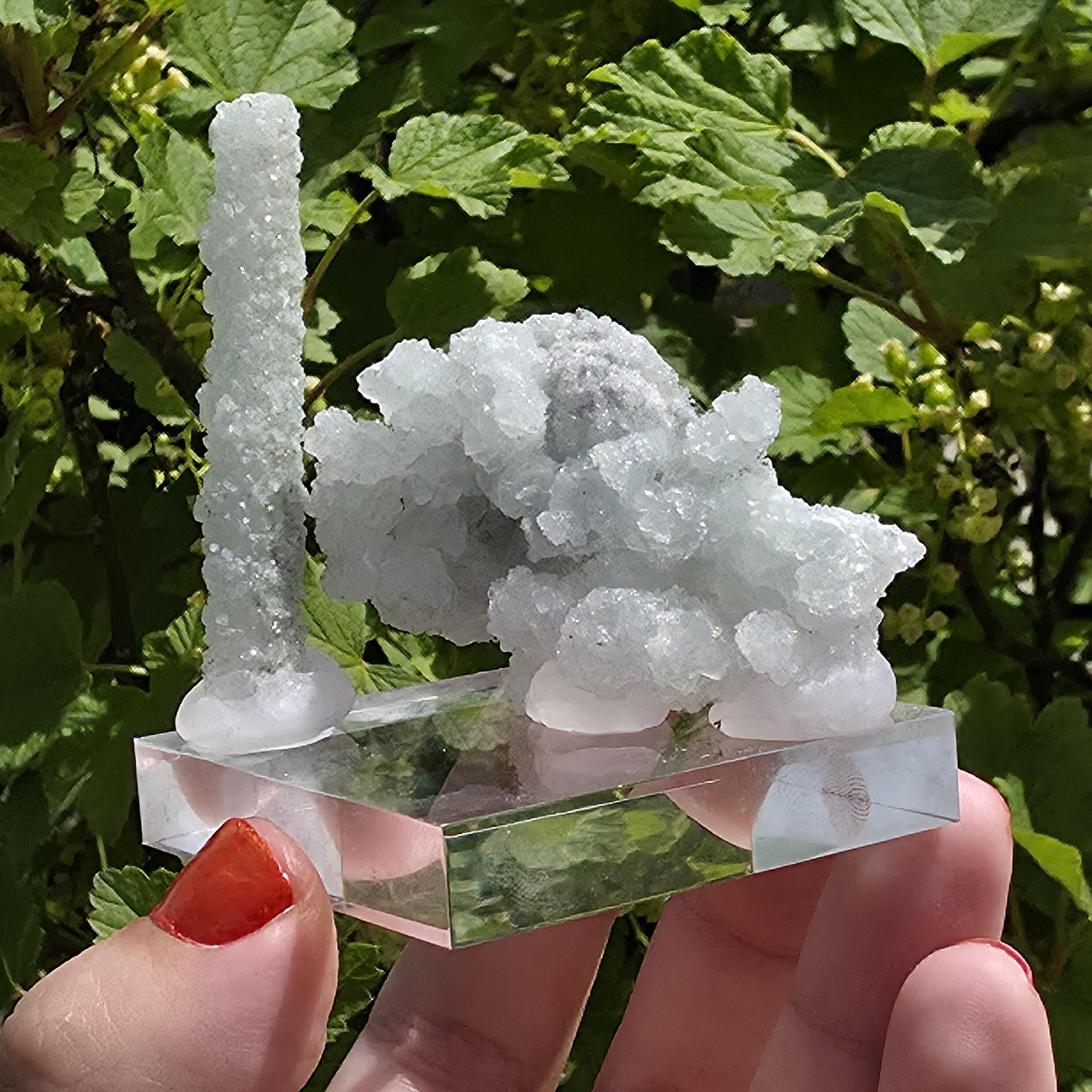 Stalactitic Apophyllite Cluster | Druzy Apophyllite Formation | Rare Columnar Apophyllite Specimen | Sparkling Mineral Decor
