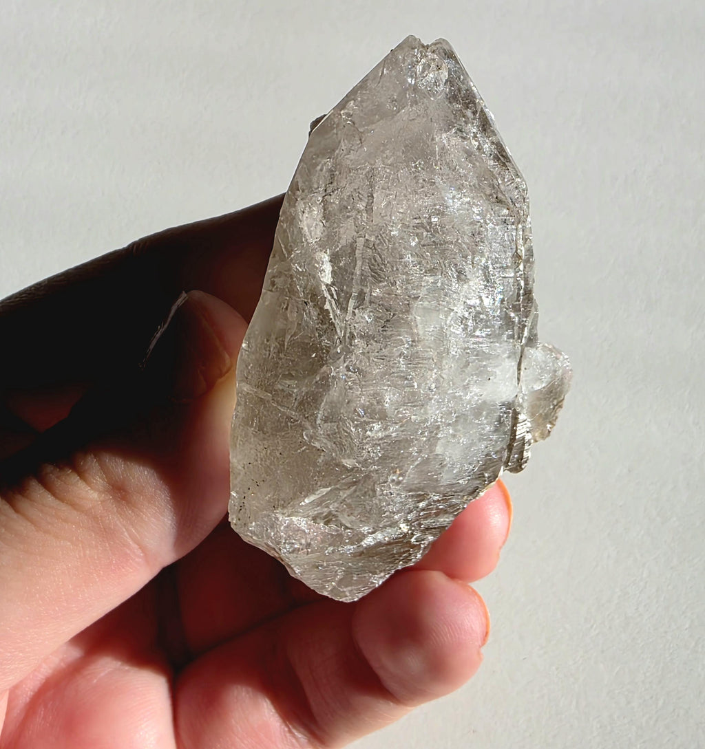 Alpine Quartz Crystal Point | Swiss Alps Clear Quartz with Matrix | Natural Collector Mineral Specimen