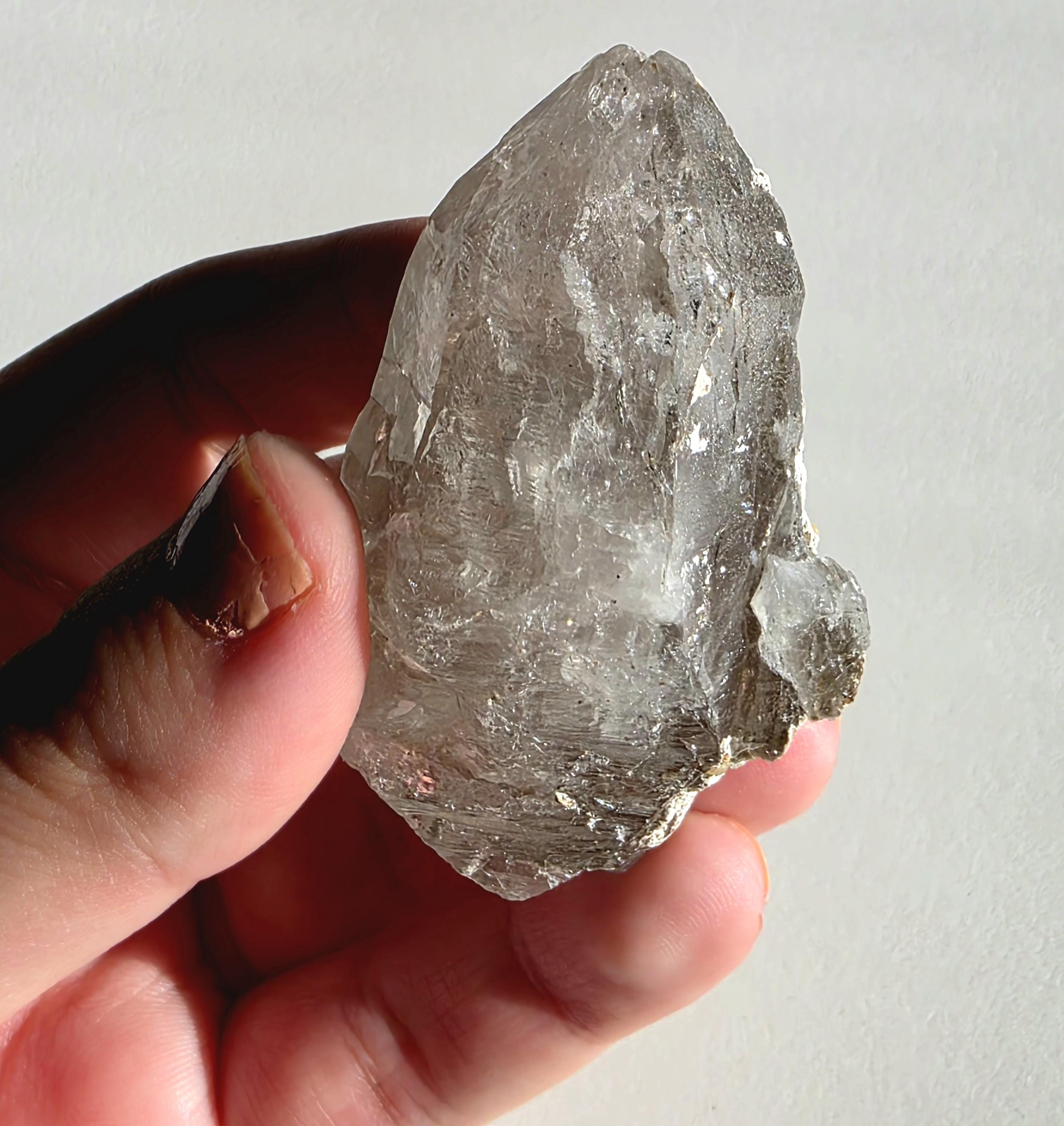 Alpine Quartz Crystal Point | Swiss Alps Clear Quartz with Matrix | Natural Collector Mineral Specimen
