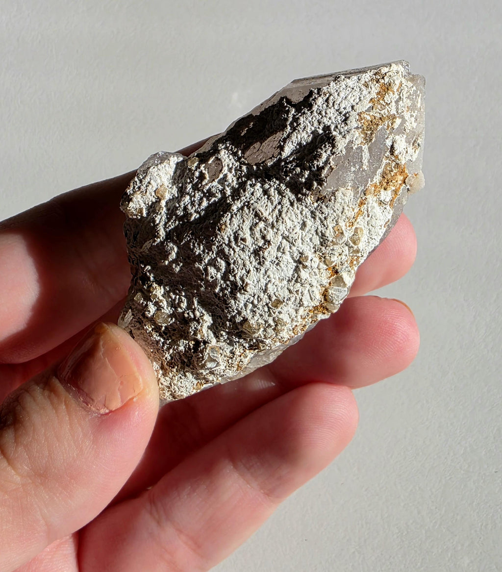 Alpine Quartz Crystal Point | Swiss Alps Clear Quartz with Matrix | Natural Collector Mineral Specimen