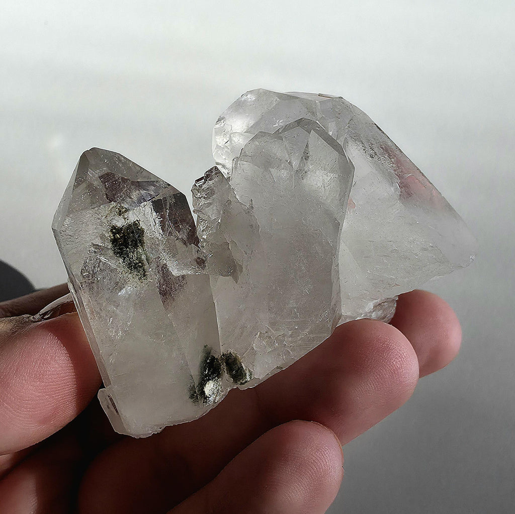 Natural Clear Quartz Cluster | Brazilian Crystal with Included Point | Mineral Display Specimen