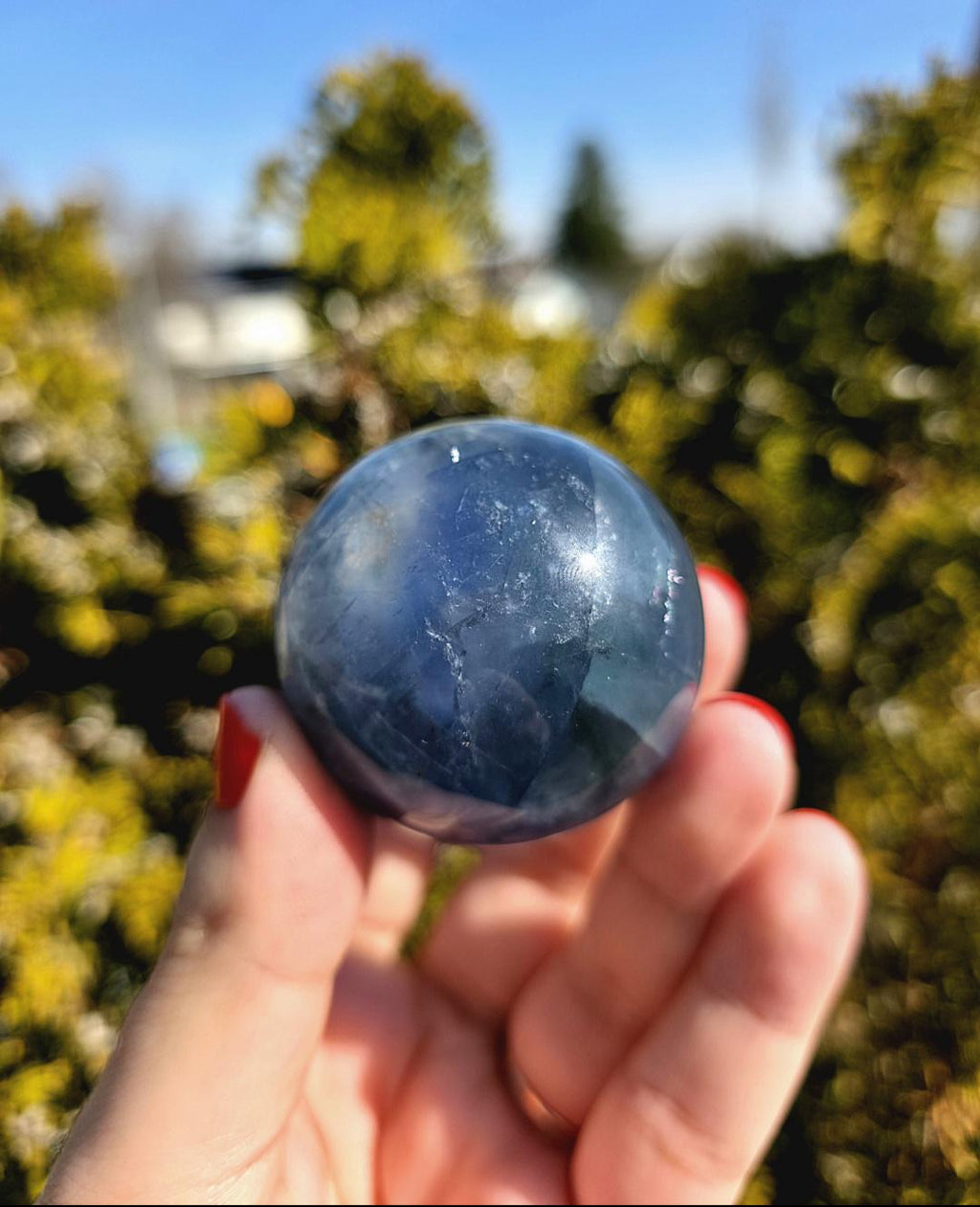 Blue Fluorite Sphere | Polished Crystal Ball | Collector Display Piece | Crystal Decor for Mineral Lovers