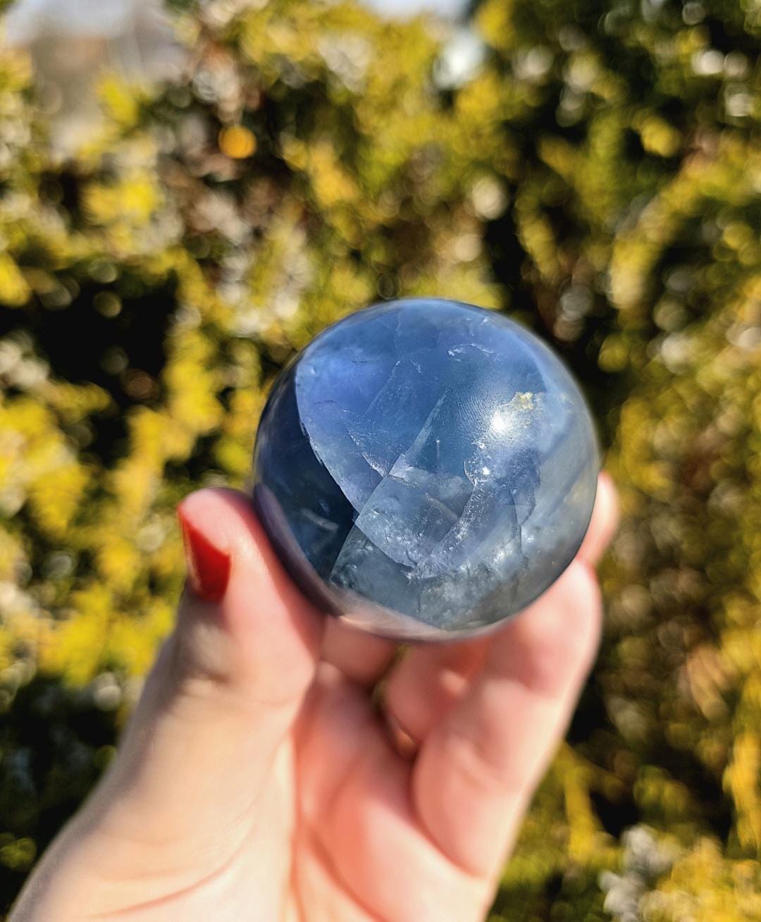 Blue Fluorite Sphere | Polished Crystal Ball | Collector Display Piece | Crystal Decor for Mineral Lovers