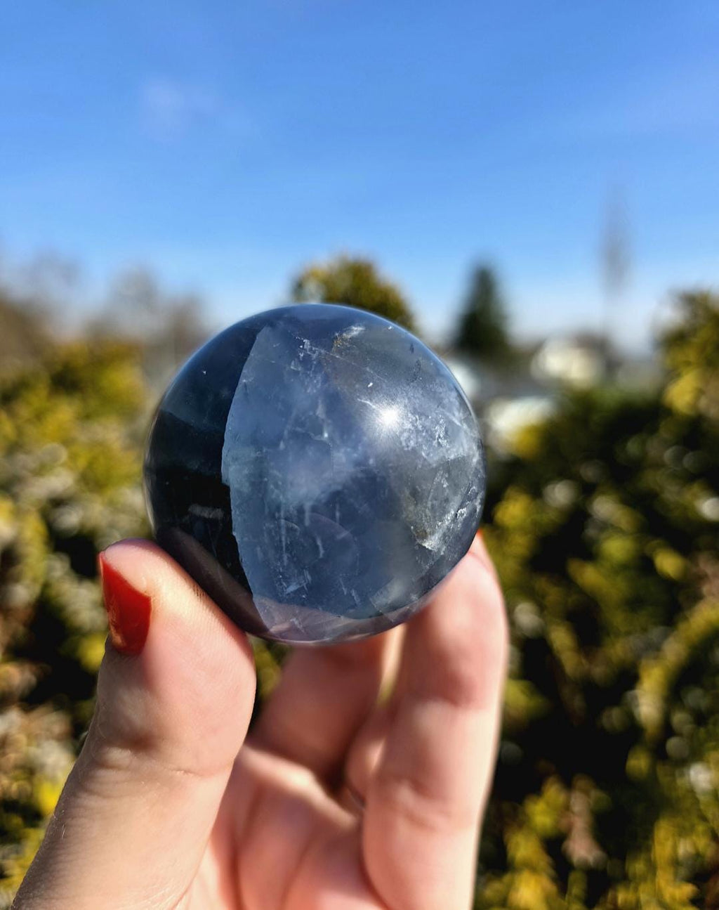 Blue Fluorite Sphere | Polished Crystal Ball | Collector Display Piece | Crystal Decor for Mineral Lovers