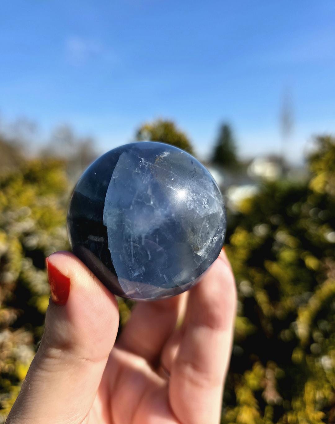 Blue Fluorite Sphere | Polished Crystal Ball | Collector Display Piece | Crystal Decor for Mineral Lovers