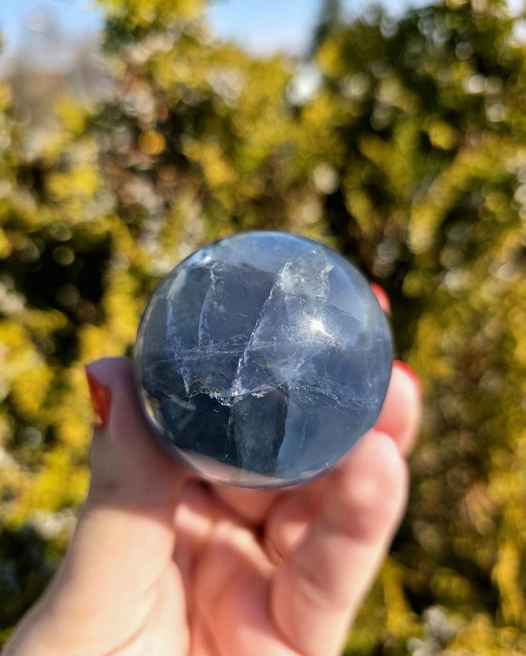 Blue Fluorite Sphere | Polished Crystal Ball | Collector Display Piece | Crystal Decor for Mineral Lovers