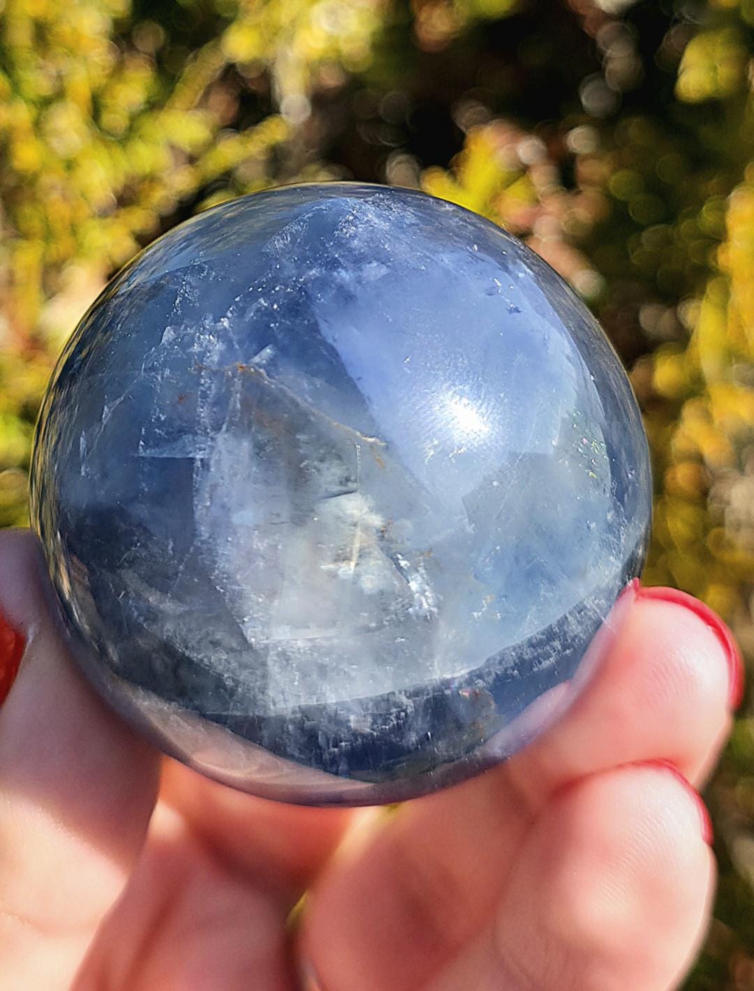 Blue Fluorite Sphere | Polished Crystal Ball | Collector Display Piece | Crystal Decor for Mineral Lovers