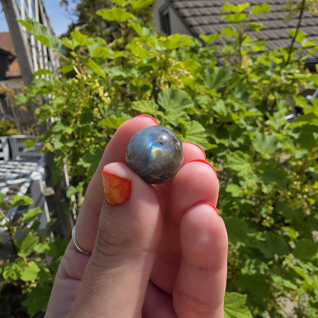 Flashy Labradorite Mini Sphere | Blue Green Gold Flash Crystal | High Quality Polished Gemstone Orb | Small Display Stone