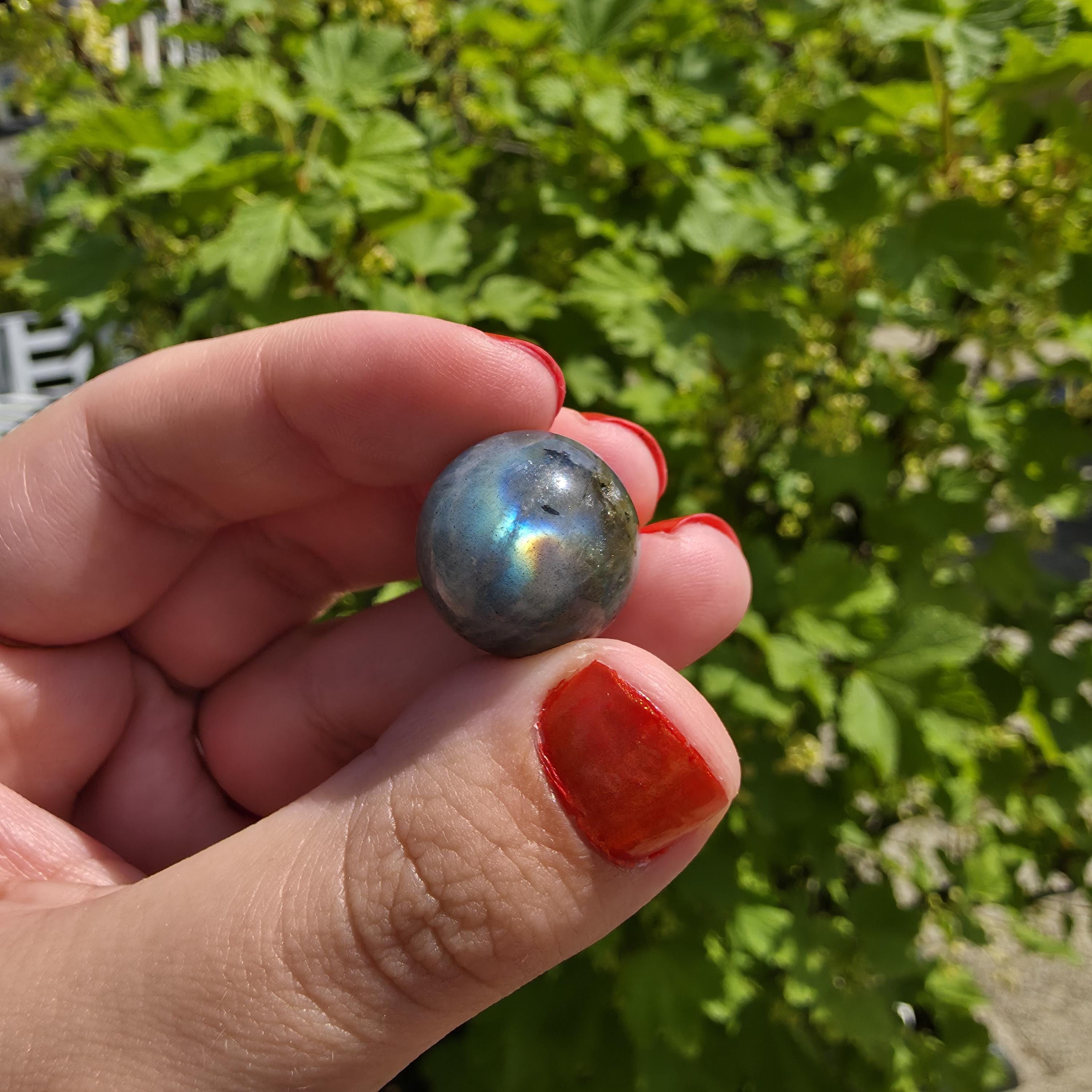 Flashy Labradorite Mini Sphere | Blue Green Gold Flash Crystal | High Quality Polished Gemstone Orb | Small Display Stone