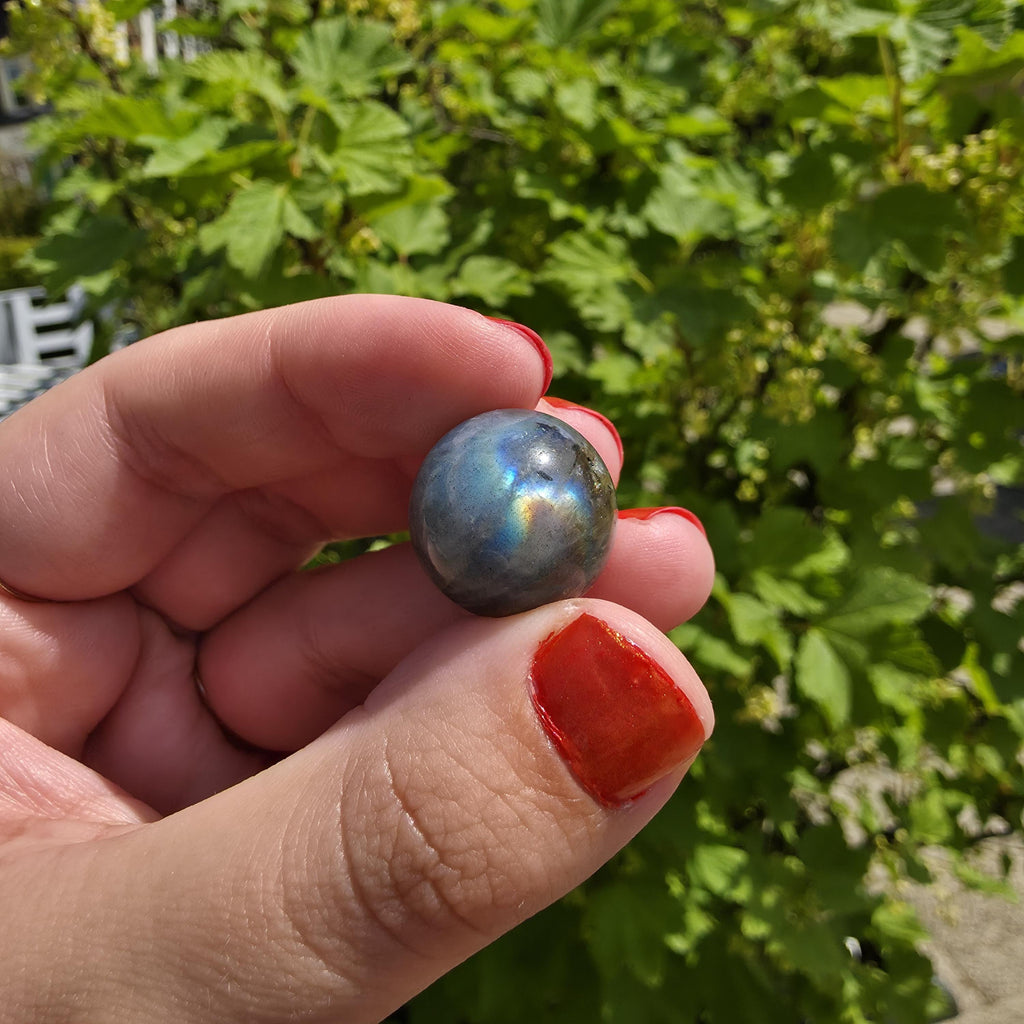 Flashy Labradorite Mini Sphere | Blue Green Gold Flash Crystal | High Quality Polished Gemstone Orb | Small Display Stone