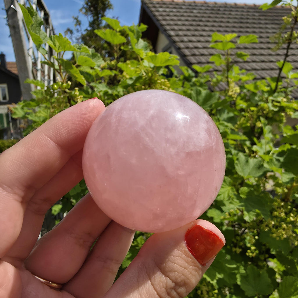 Rose Quartz Sphere | Pink Crystal Orb | Polished Love Stone | 5cm Gemstone Sphere | High Quality Crystal Display