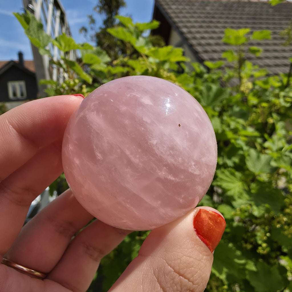 Rose Quartz Sphere | Pink Crystal Orb | Polished Love Stone | 5cm Gemstone Sphere | High Quality Crystal Display