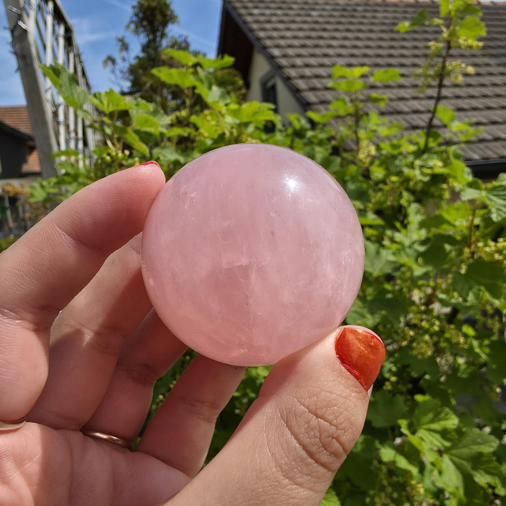 Rose Quartz Sphere | Pink Crystal Orb | Polished Love Stone | 5cm Gemstone Sphere | High Quality Crystal Display