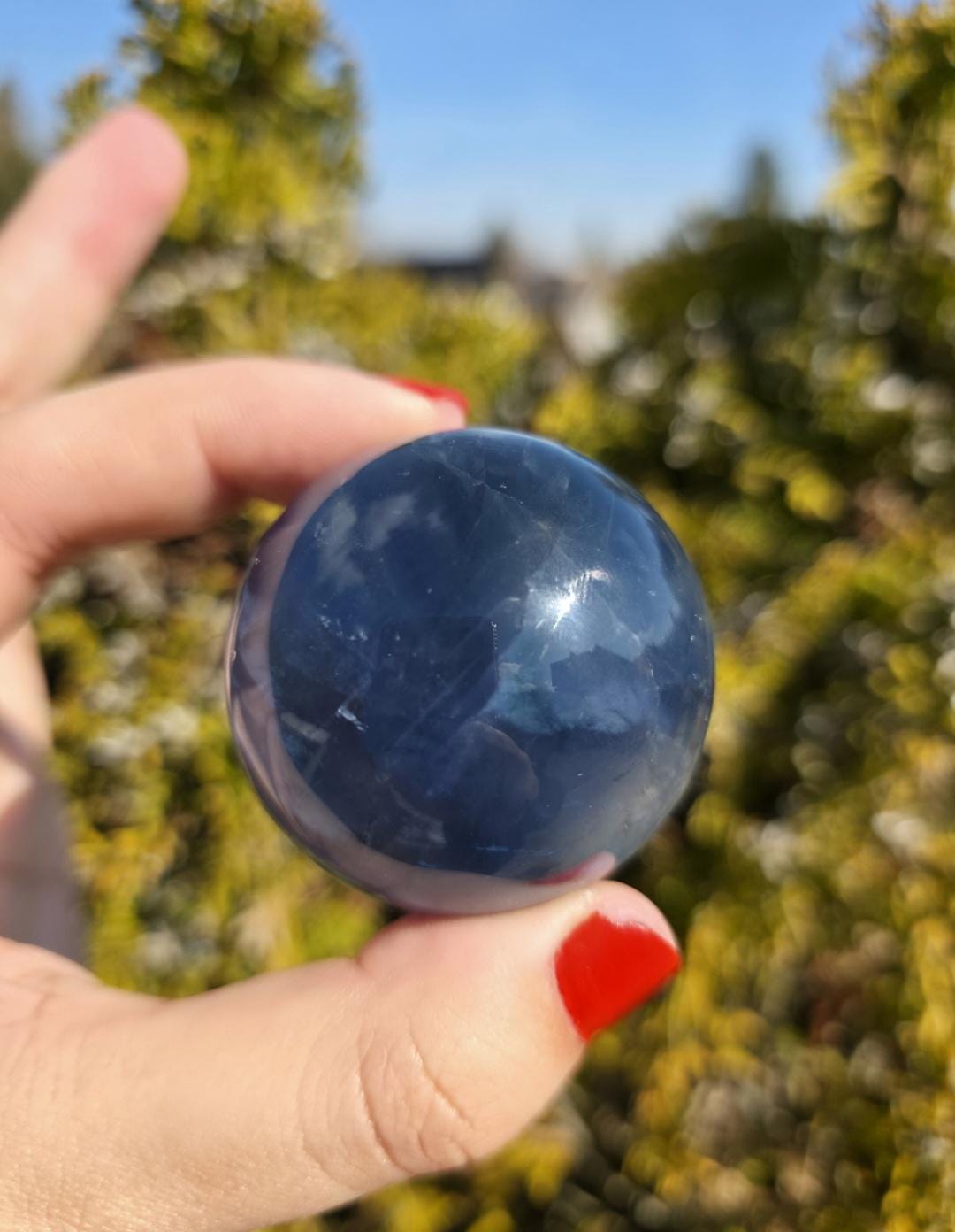 Blue Fluorite Sphere | Polished Crystal Ball | Collector Display Piece | Crystal Decor for Mineral Lovers