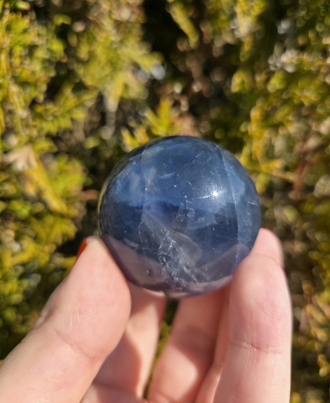 Blue Fluorite Sphere | Polished Crystal Ball | Collector Display Piece | Crystal Decor for Mineral Lovers