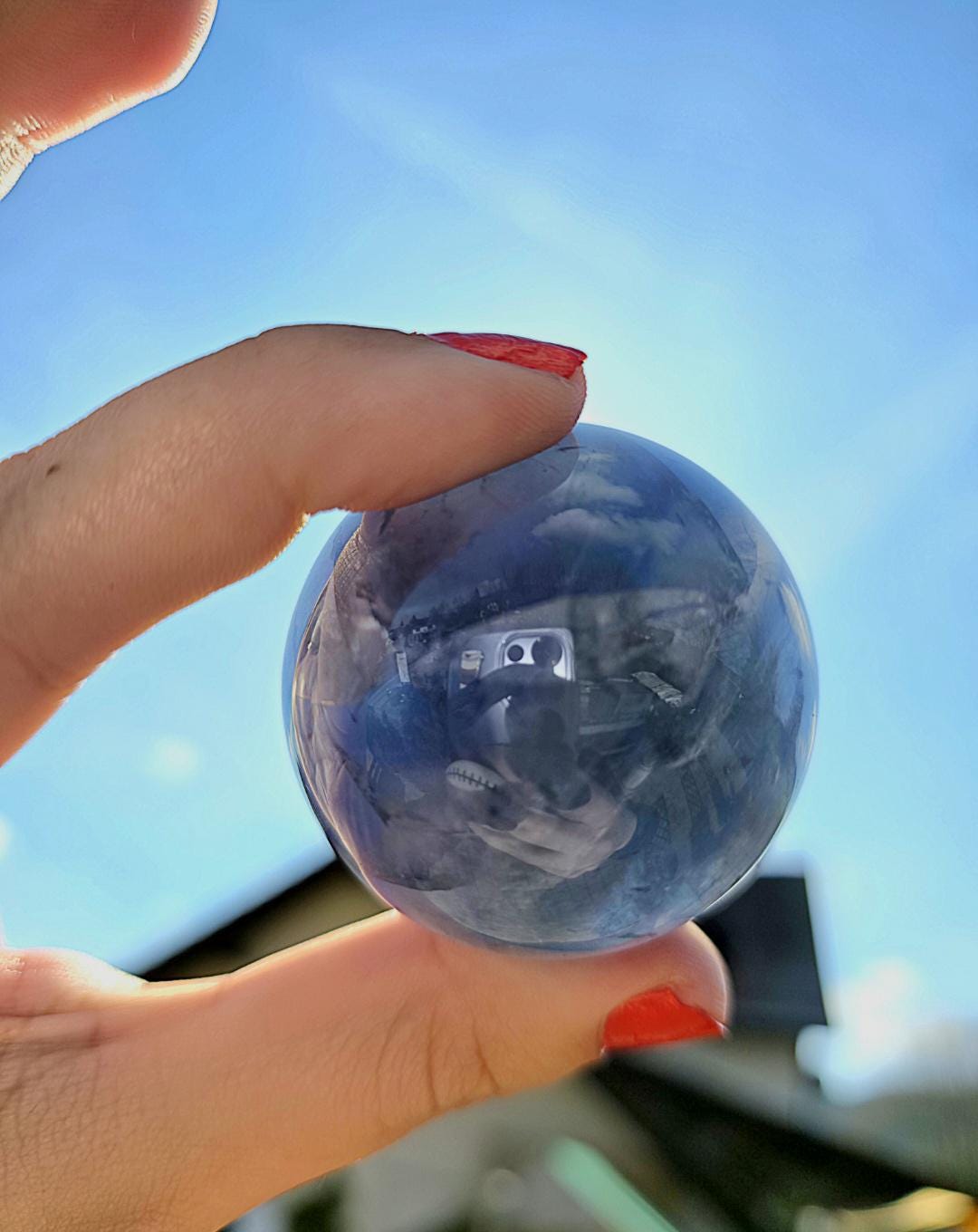 Blue Fluorite Sphere | Polished Crystal Ball | Collector Display Piece | Crystal Decor for Mineral Lovers
