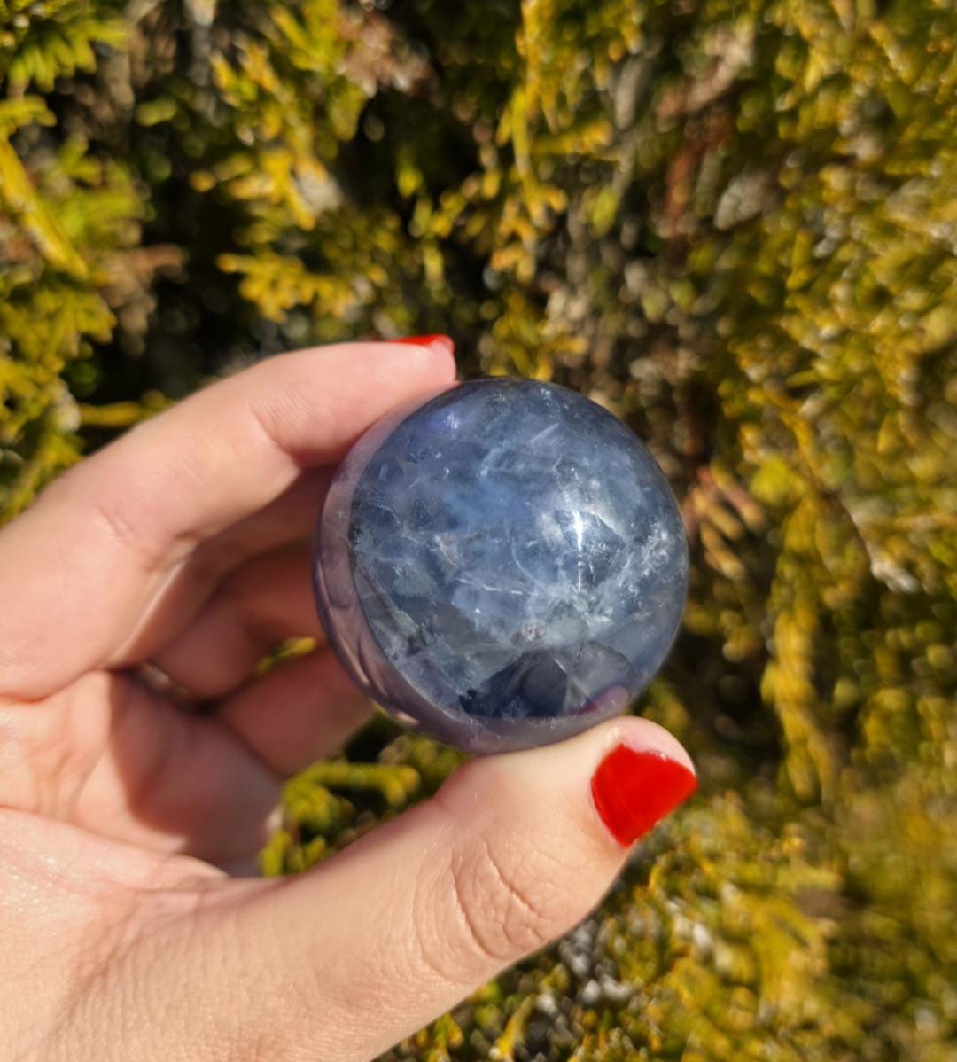 Blue Fluorite Sphere | Polished Crystal Ball | Collector Display Piece | Crystal Decor for Mineral Lovers