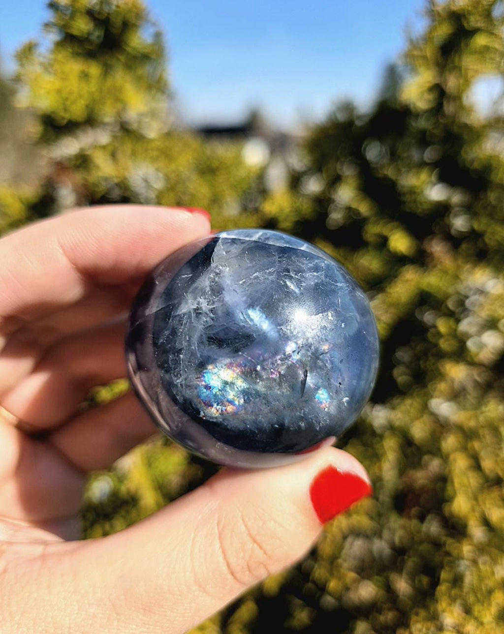 Blue Fluorite Sphere | Polished Crystal Ball | Collector Display Piece | Crystal Decor for Mineral Lovers