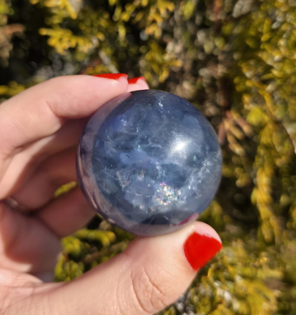 Blue Fluorite Sphere | Polished Crystal Ball | Collector Display Piece | Crystal Decor for Mineral Lovers