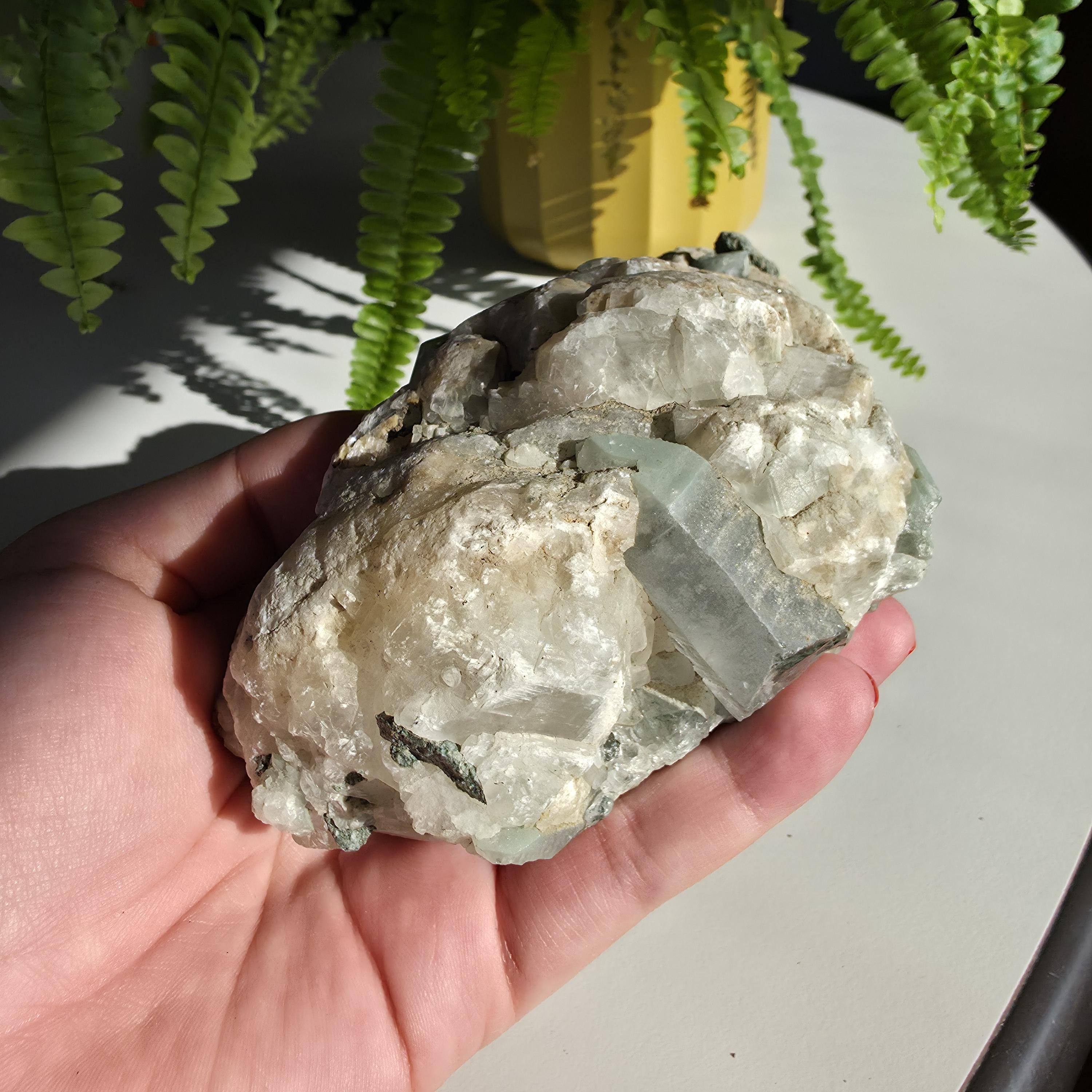 Swiss Alpine Chlorite Quartz Cluster | Green Chlorite Included Quartz | Large Alpine Quartz Specimen | Swiss Alps