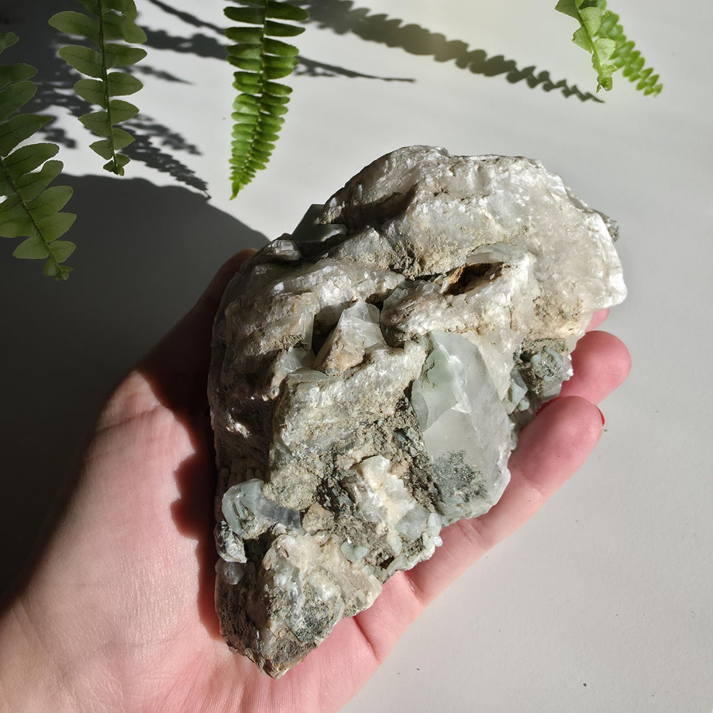 Swiss Alpine Chlorite Quartz Cluster | Green Chlorite Included Quartz | Large Alpine Quartz Specimen | Swiss Alps