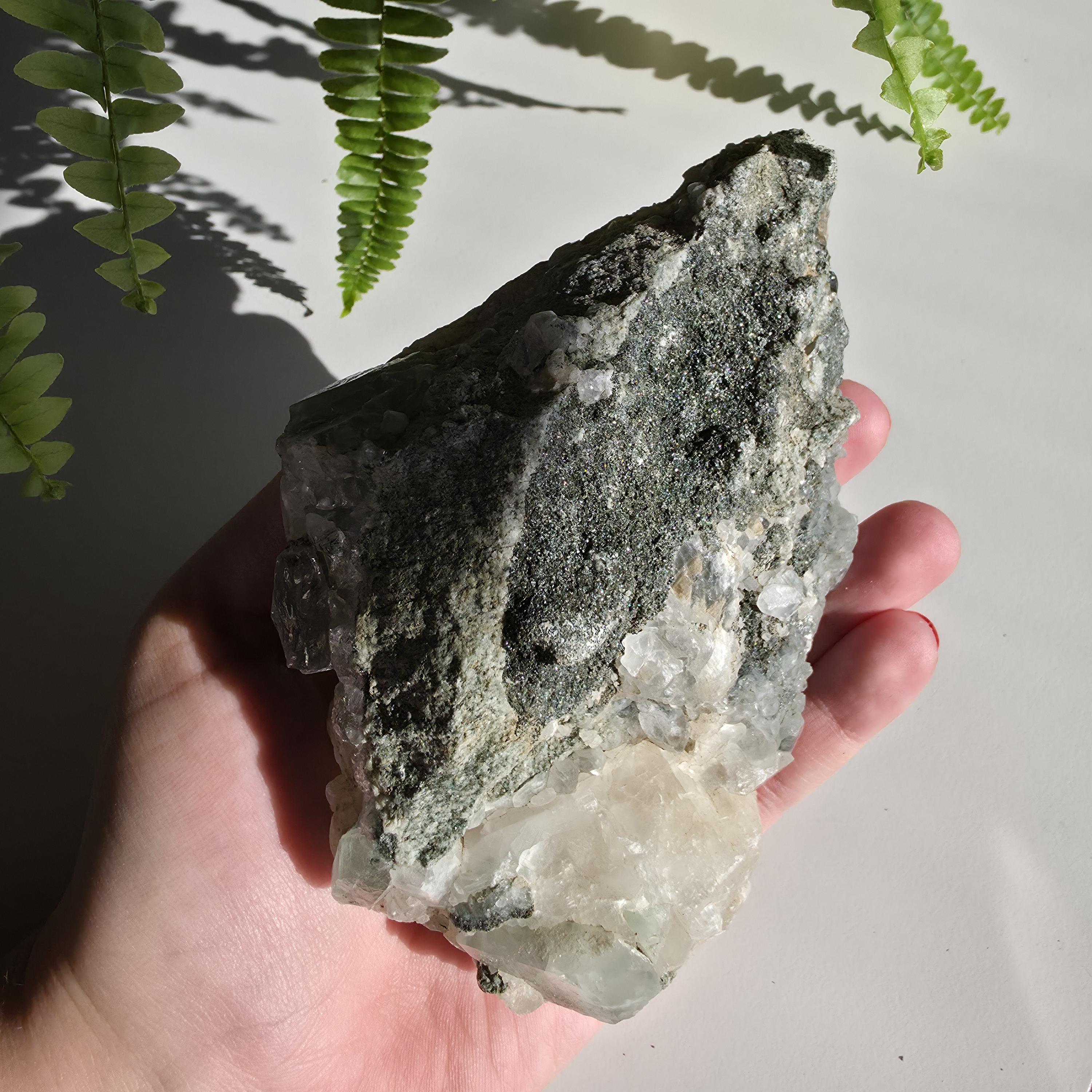 Swiss Alpine Chlorite Quartz Cluster | Green Chlorite Included Quartz | Large Alpine Quartz Specimen | Swiss Alps