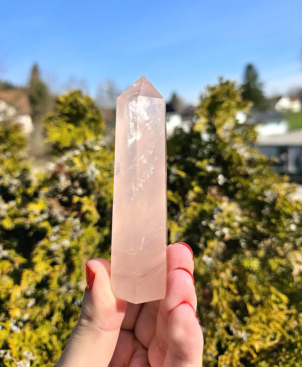 Polished Rose Quartz Tower | Natural Pink Crystal Point, Self Love Specimen