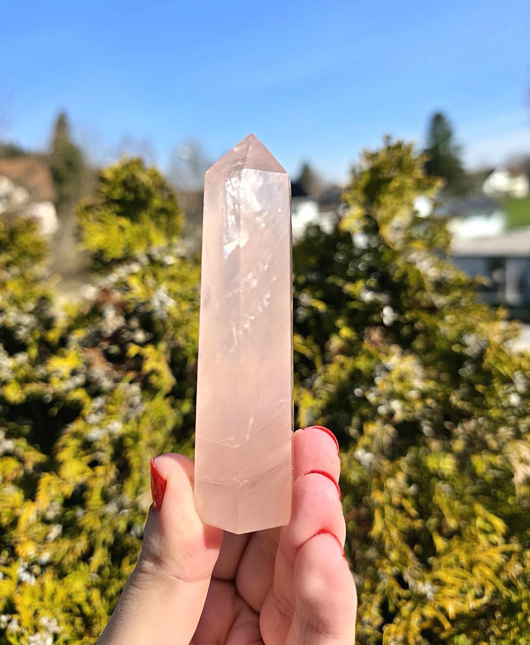 Polished Rose Quartz Tower | Natural Pink Crystal Point, Self Love Specimen