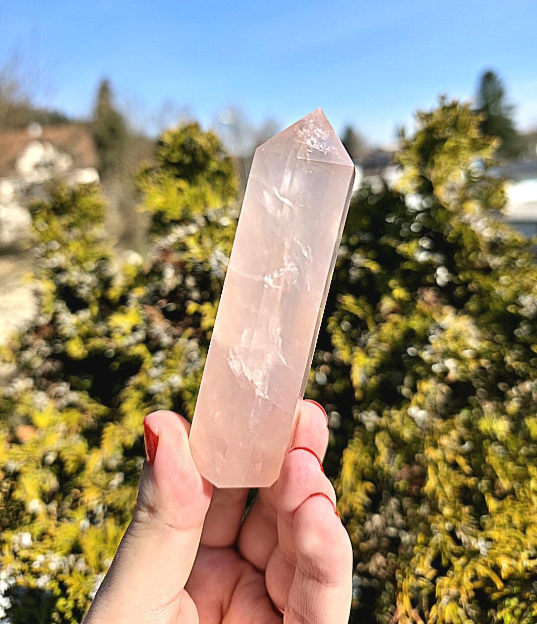Polished Rose Quartz Tower | Natural Pink Crystal Point, Self Love Specimen