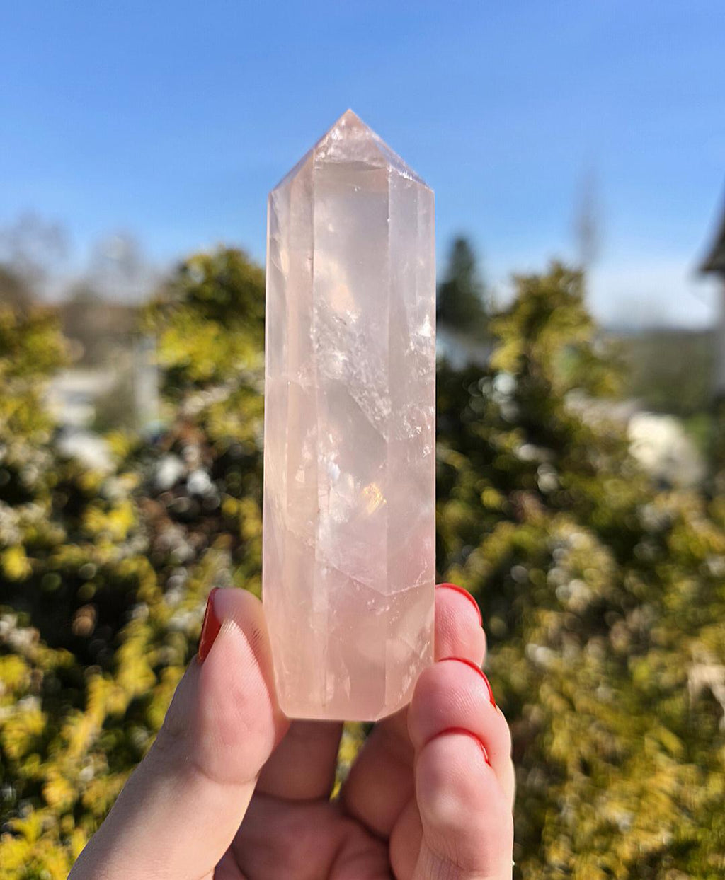 Polished Rose Quartz Tower | Natural Pink Crystal Point, Self Love Specimen