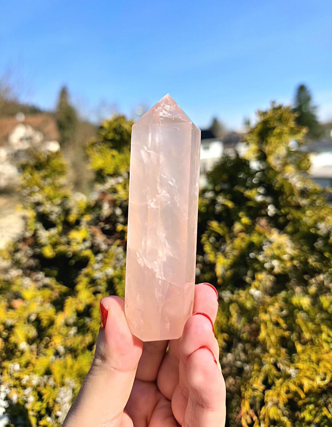 Polished Rose Quartz Tower | Natural Pink Crystal Point, Self Love Specimen