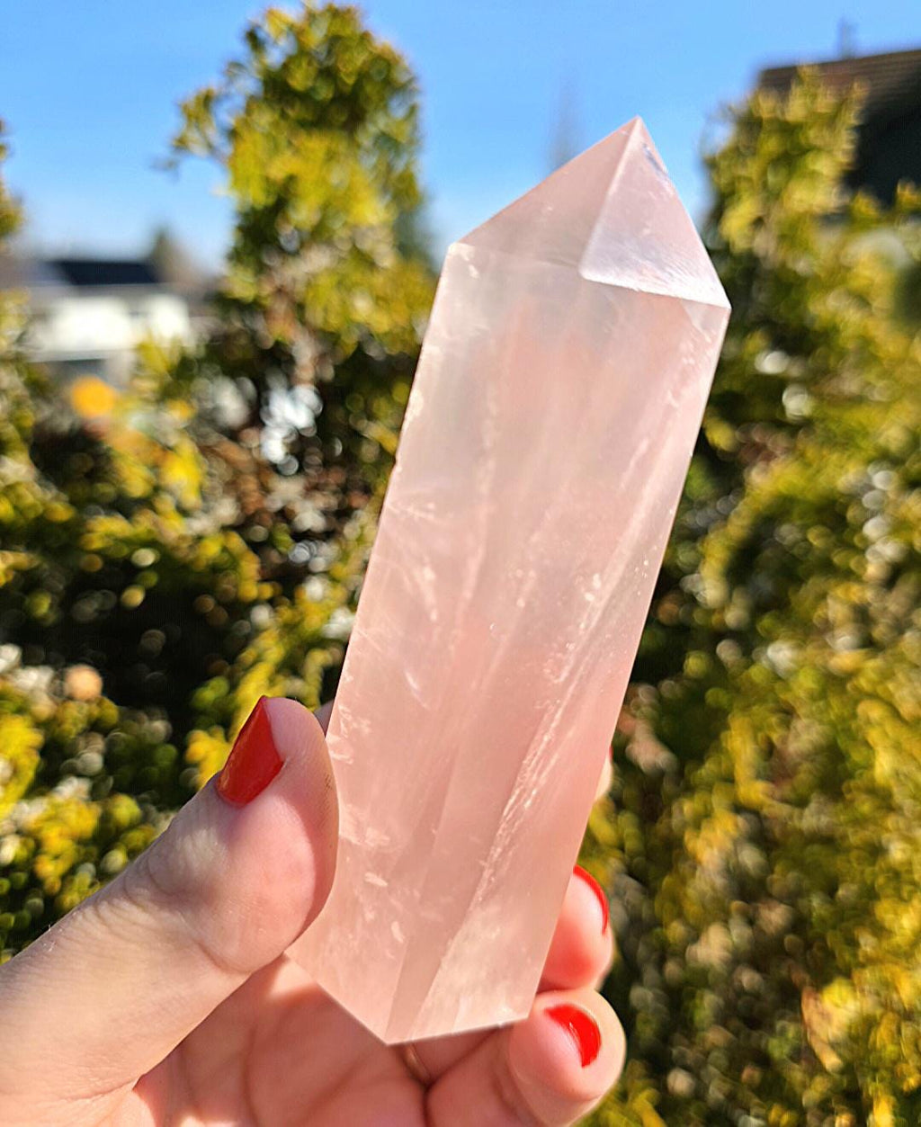 Polished Rose Quartz Tower | Natural Pink Quartz Point, Self Love Crystal Specimen