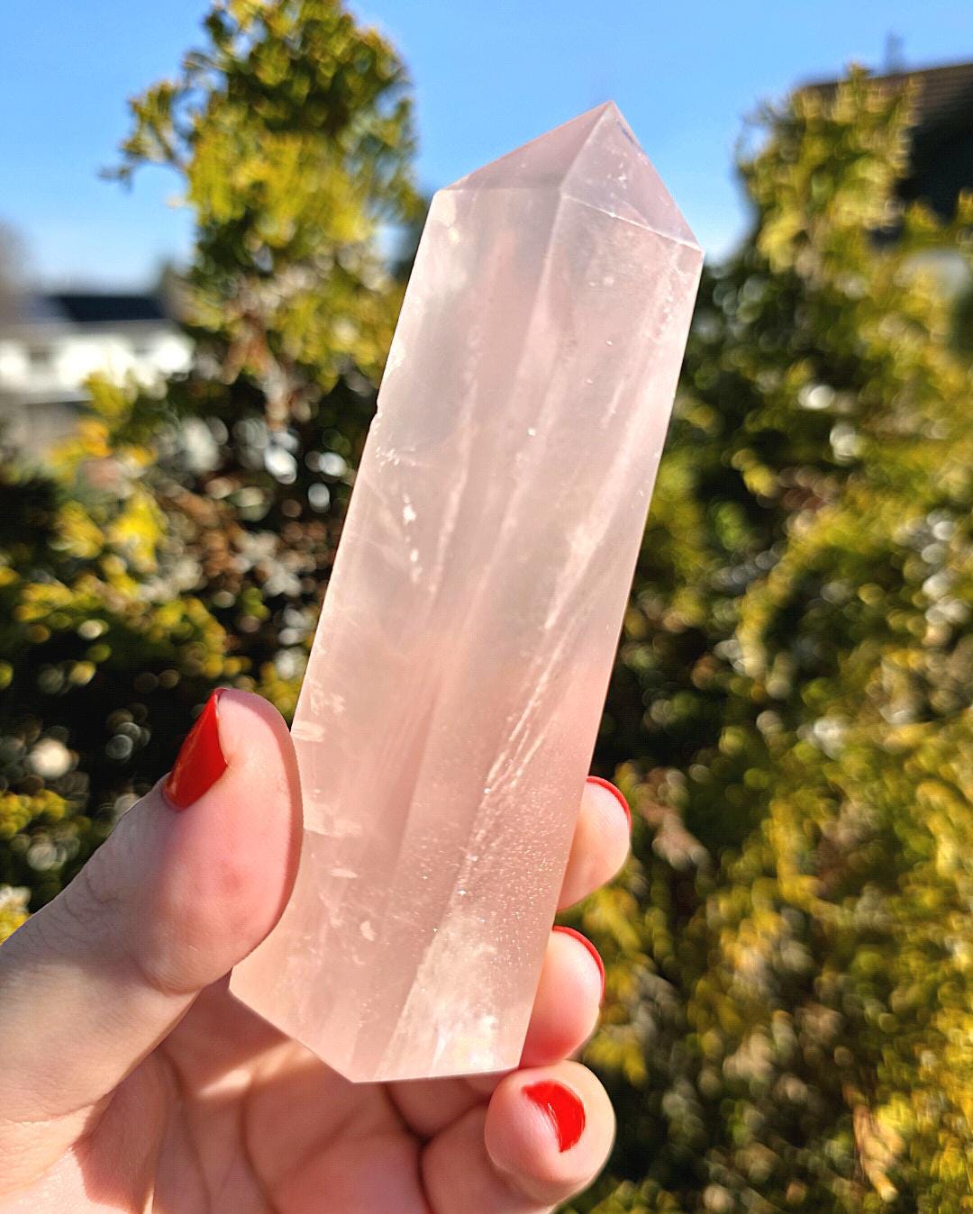 Polished Rose Quartz Tower | Natural Pink Quartz Point, Self Love Crystal Specimen