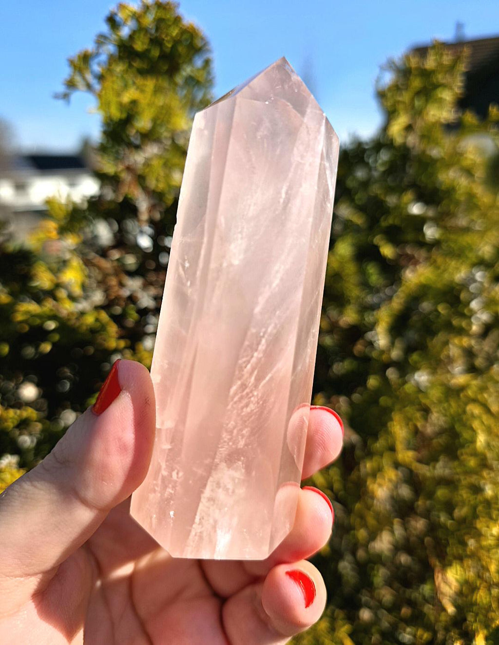 Polished Rose Quartz Tower | Natural Pink Quartz Point, Self Love Crystal Specimen