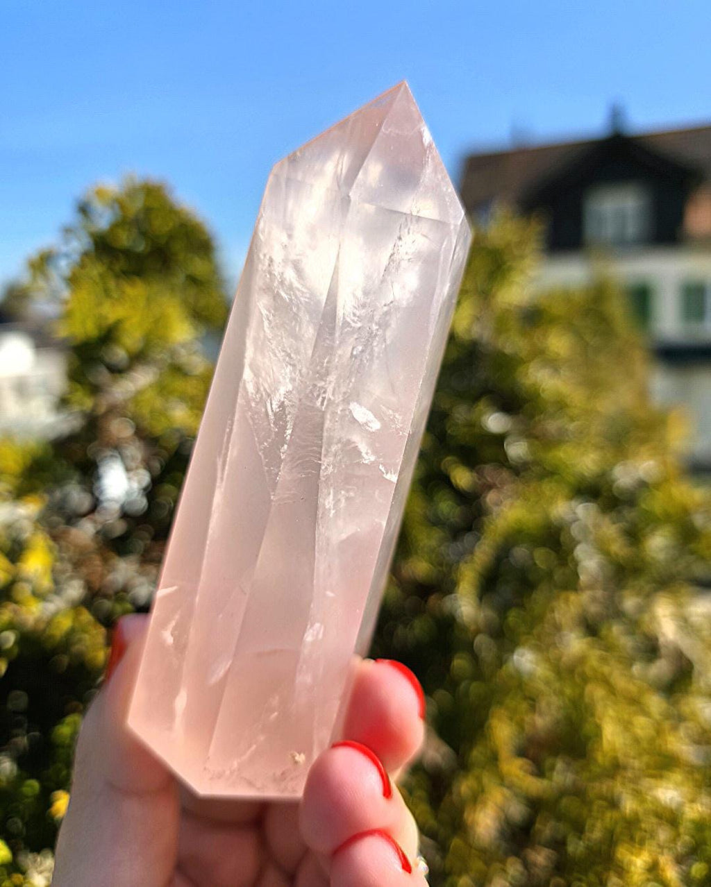 Polished Rose Quartz Tower | Natural Pink Quartz Point, Self Love Crystal Specimen