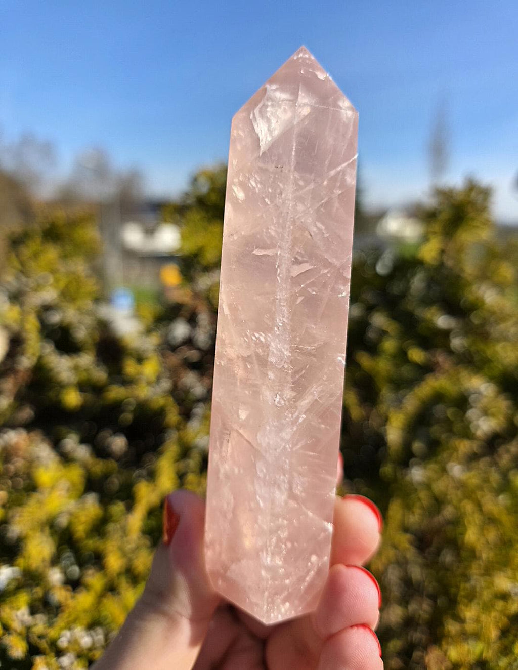 Polished Rose Quartz Tower | Natural Pink Crystal Point, Self Love Specimen