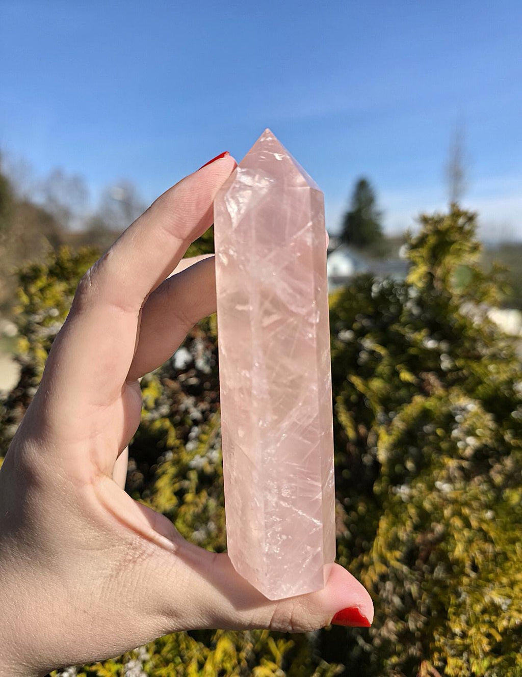 Polished Rose Quartz Tower | Natural Pink Crystal Point, Self Love Specimen
