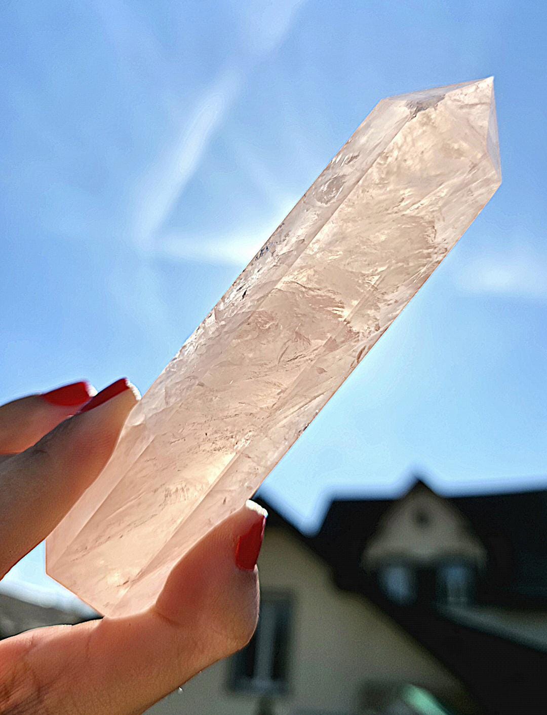 Polished Rose Quartz Tower | Natural Pink Crystal Point, Self Love Specimen