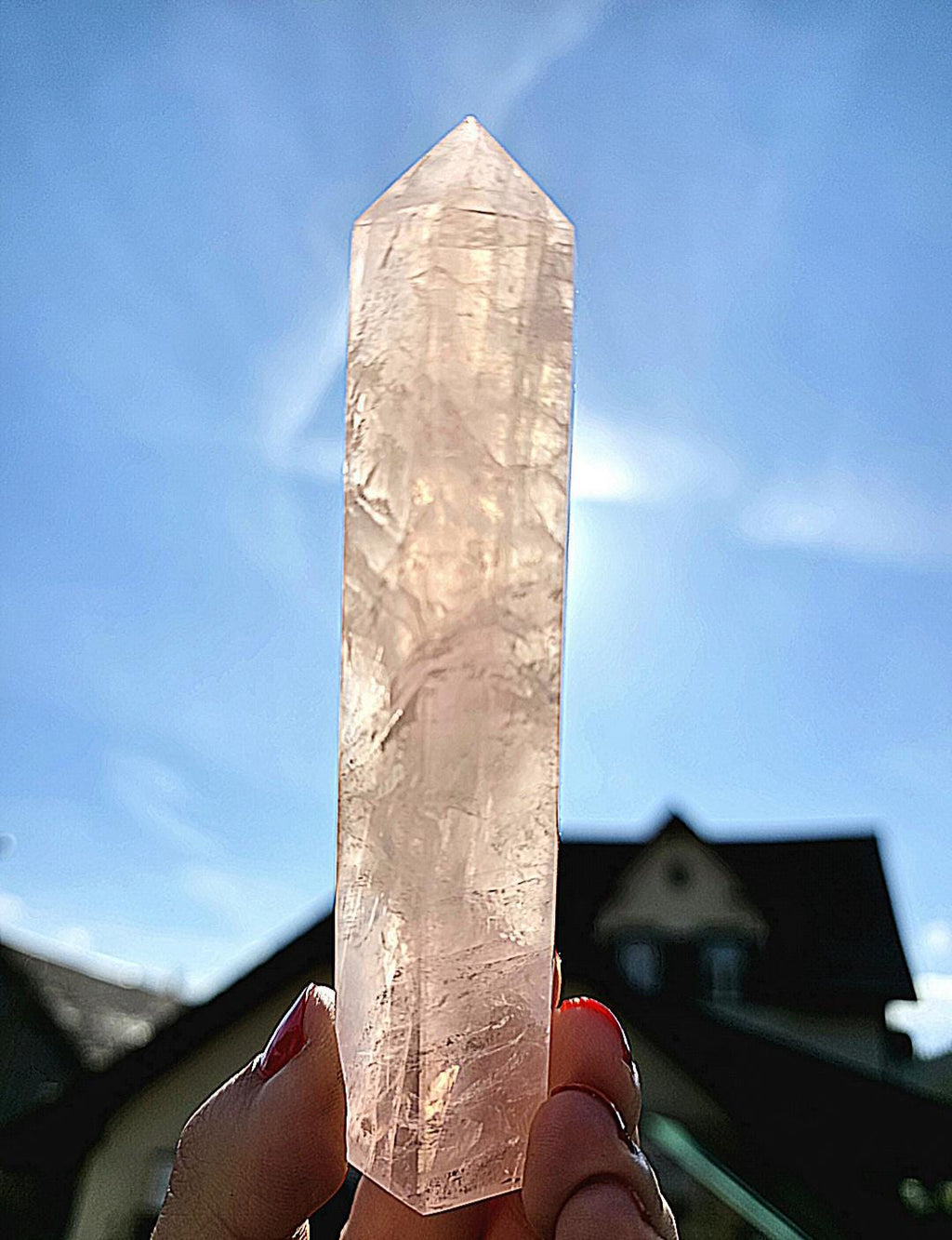 Polished Rose Quartz Tower | Natural Pink Crystal Point, Self Love Specimen
